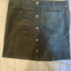 Girls size 12 corduroy Button-Front Skirt - olive Green NWOT